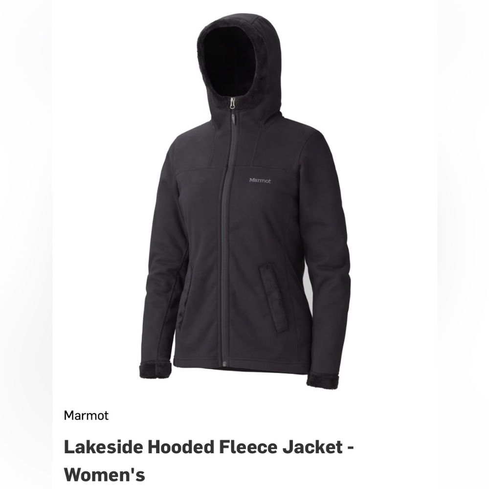 Marmot Lakeside hooded fleece jacket in black